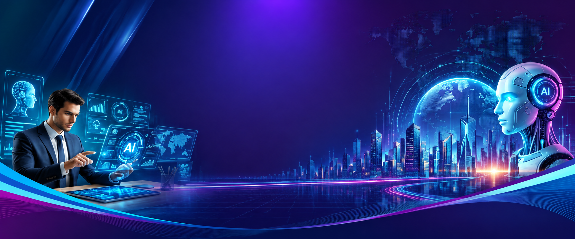 Artificial Intelligence Banner Background Graphic